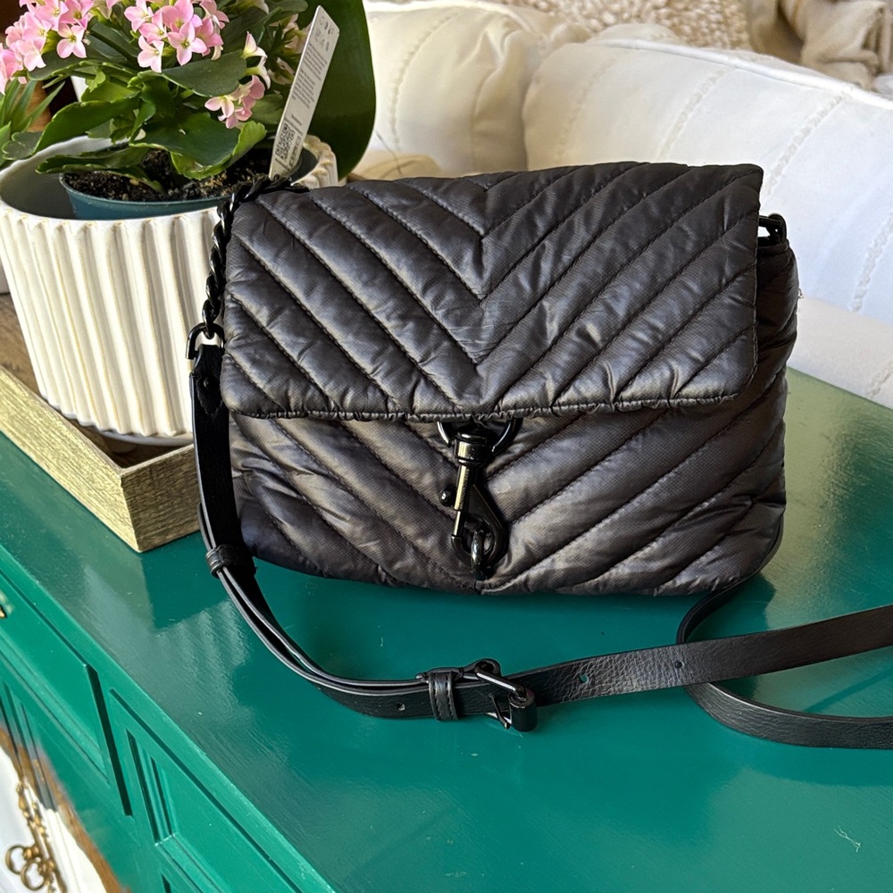 Rebecca Minkoff Black Quilted Nylon Small Crossbody Bag w/Black Hardware